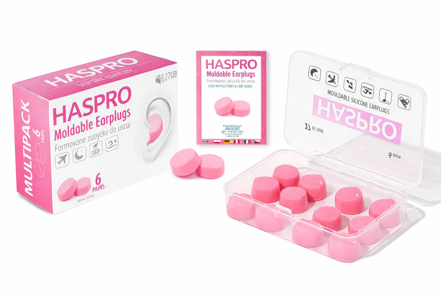 HASPRO Moldable Silicone Oordopjes – 6 Paar – SNR 27 dB - Afbeelding 3