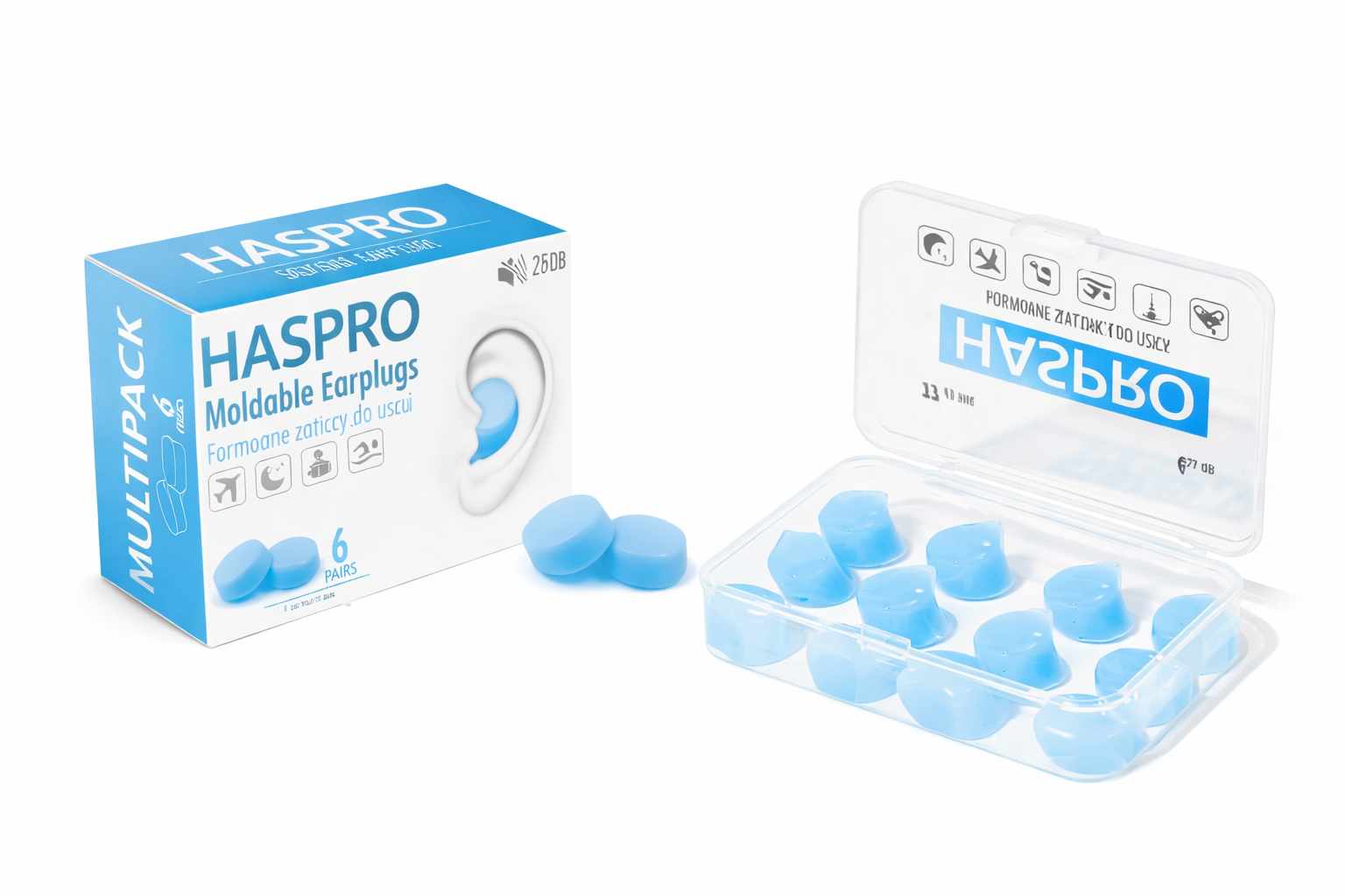 HASPRO moldable silicone oordopjes met opbergdoos