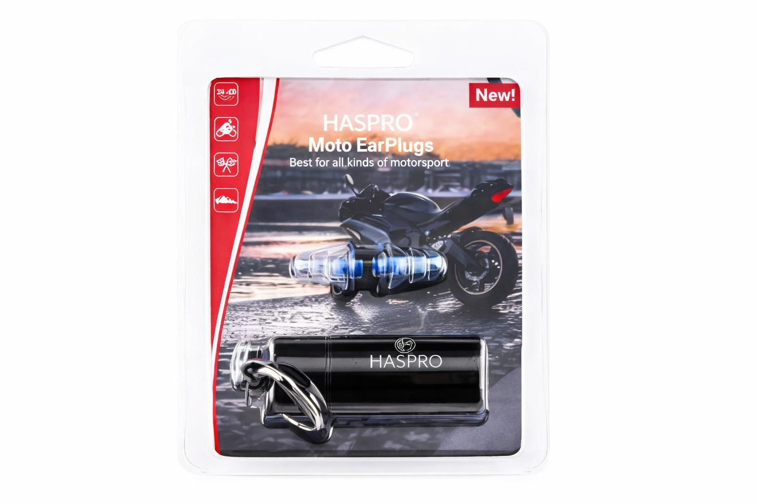 HASPRO moto earplugs met opbergcase