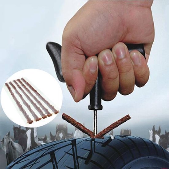 lekke band repareren met bandenreparatieset