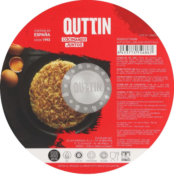 quttin tortillapan voor omelet bakken