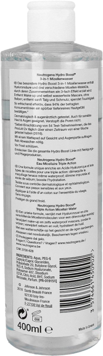 neutrogena hydro boost cleanser verpakking close up