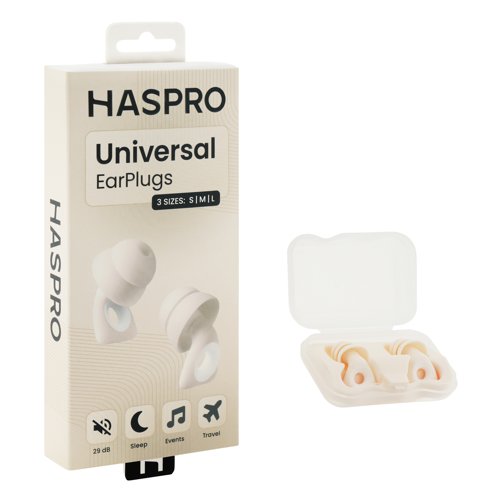 Haspro universele oordoppen voor slapen en reizen