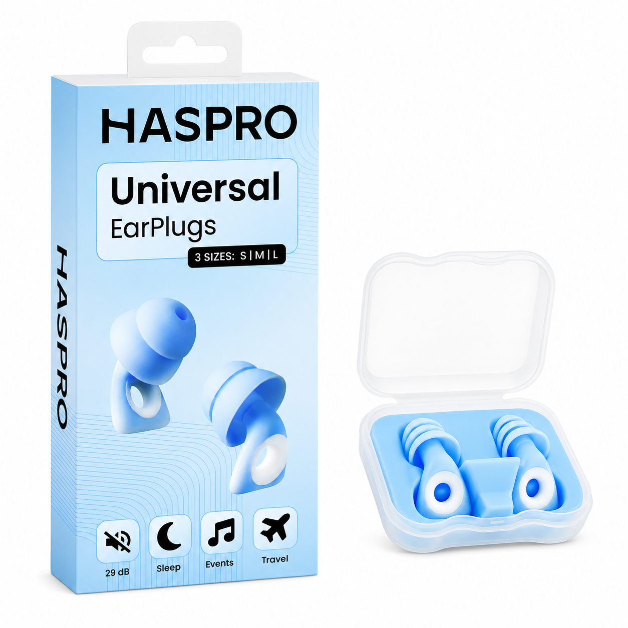 Haspro herbruikbare siliconen oordoppen SNR 29 dB