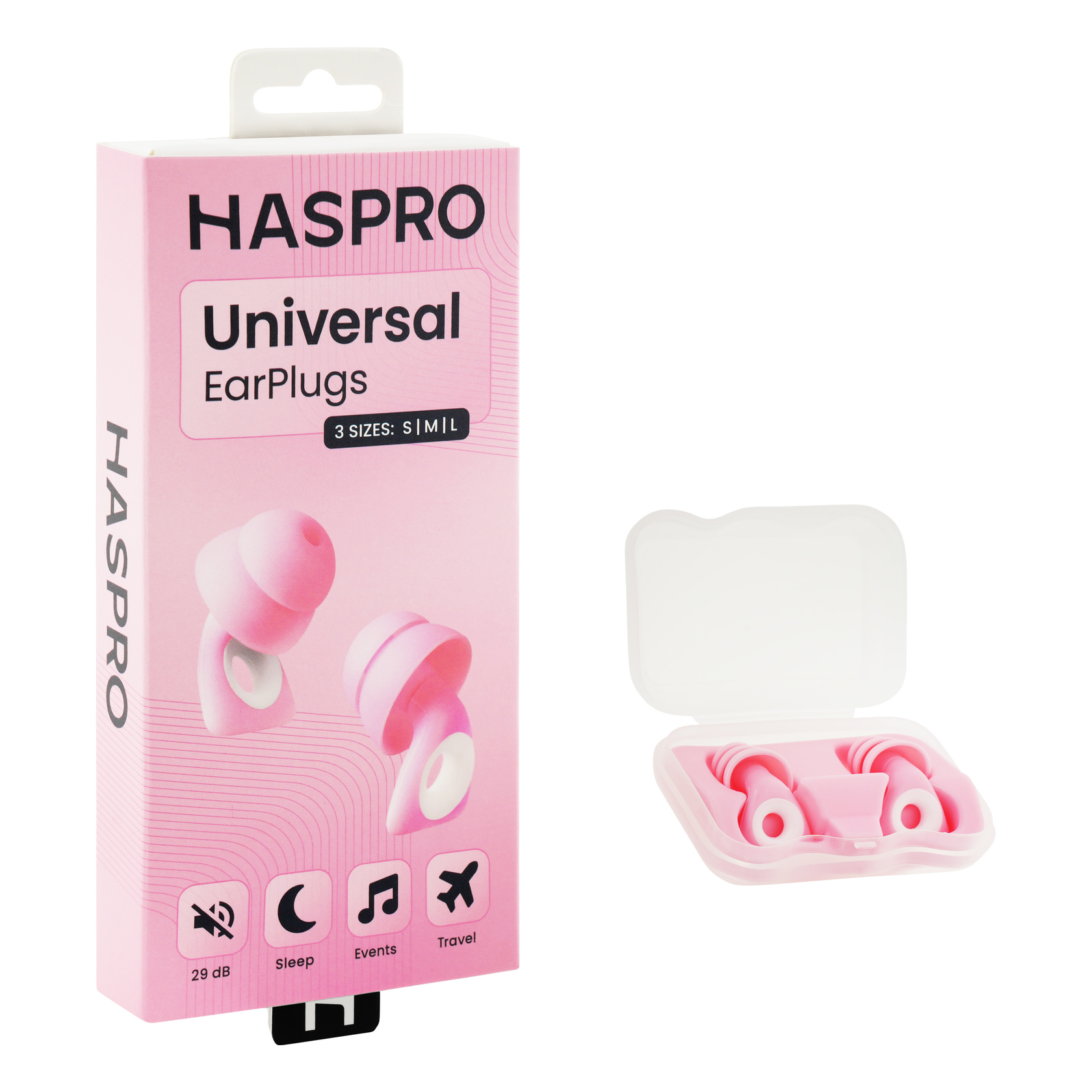 Siliconen earplugs van Haspro met geluidsdemping