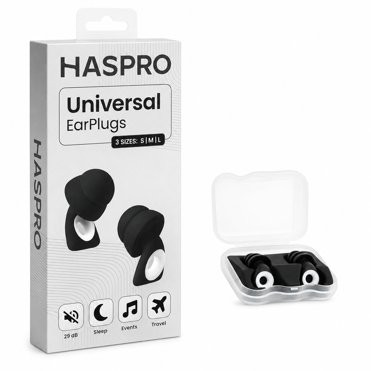Haspro oordoppen voor vliegtuig en reizen