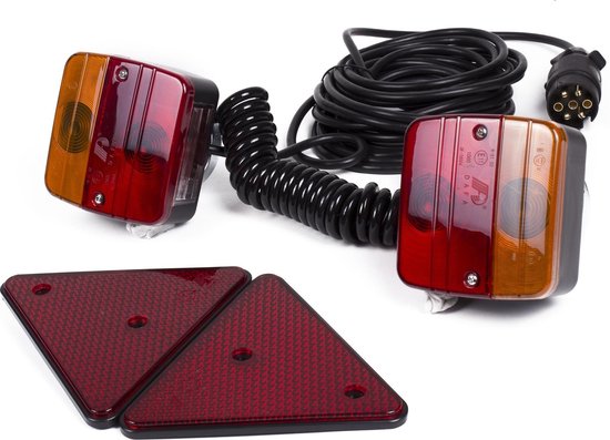 Benson Magnetische Aanhangerverlichting complete 7-polige 12V set met reflectoren