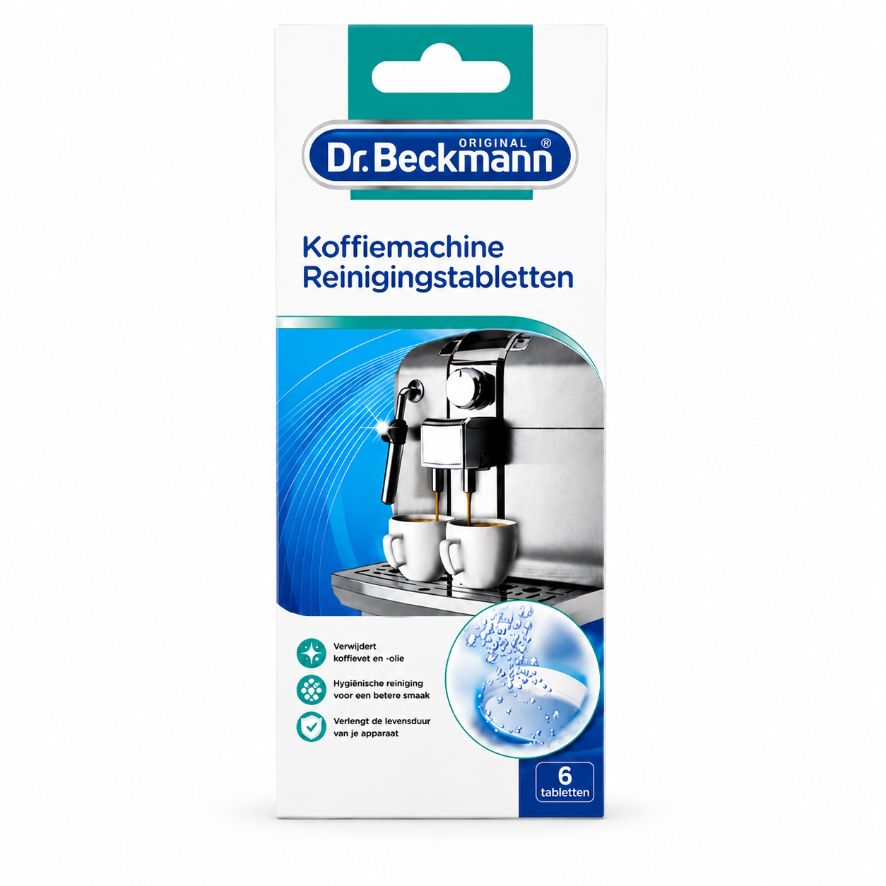 Dr. Beckmann Koffiemachine Reinigingstabletten verpakking 6 tabletten