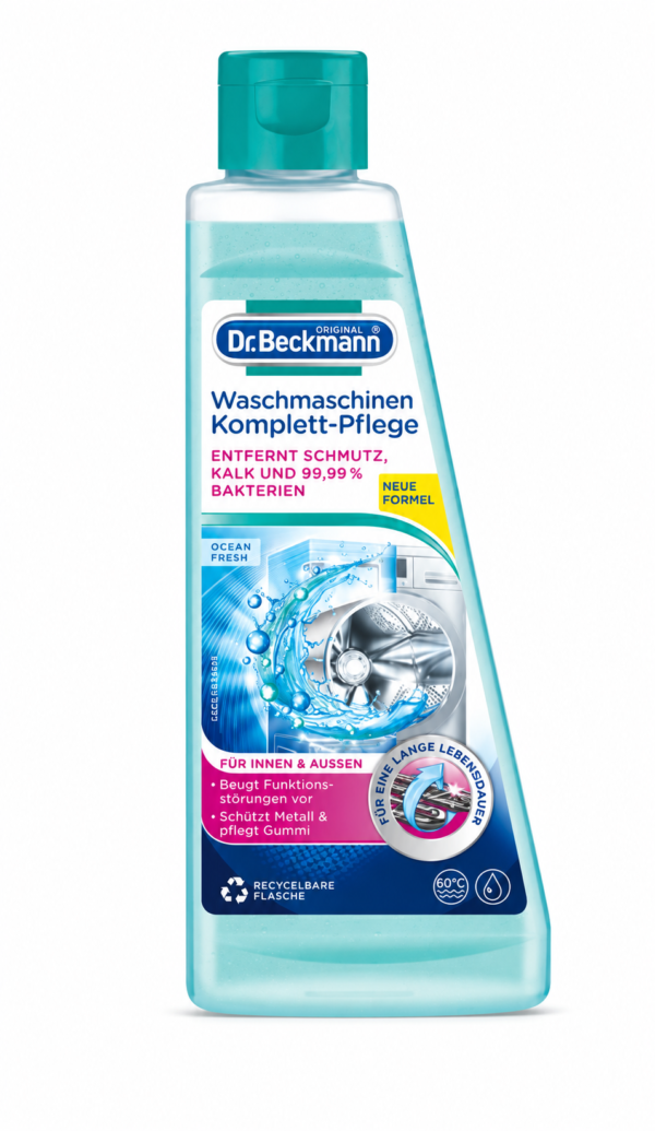 Dr Beckmann Wasmachine Reiniger 250ml Ocean Fresh tegen kalk vuil zeepresten en nare geuren in wasmachines