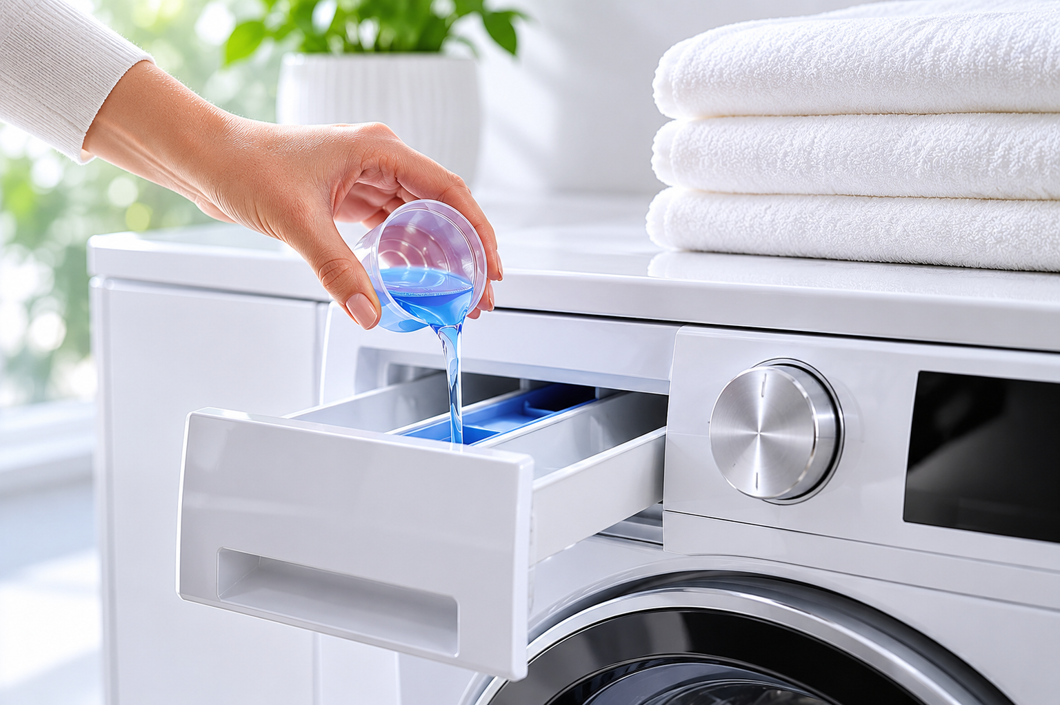 Wasparfum toevoegen aan het wasverzachtervak van een wasmachine