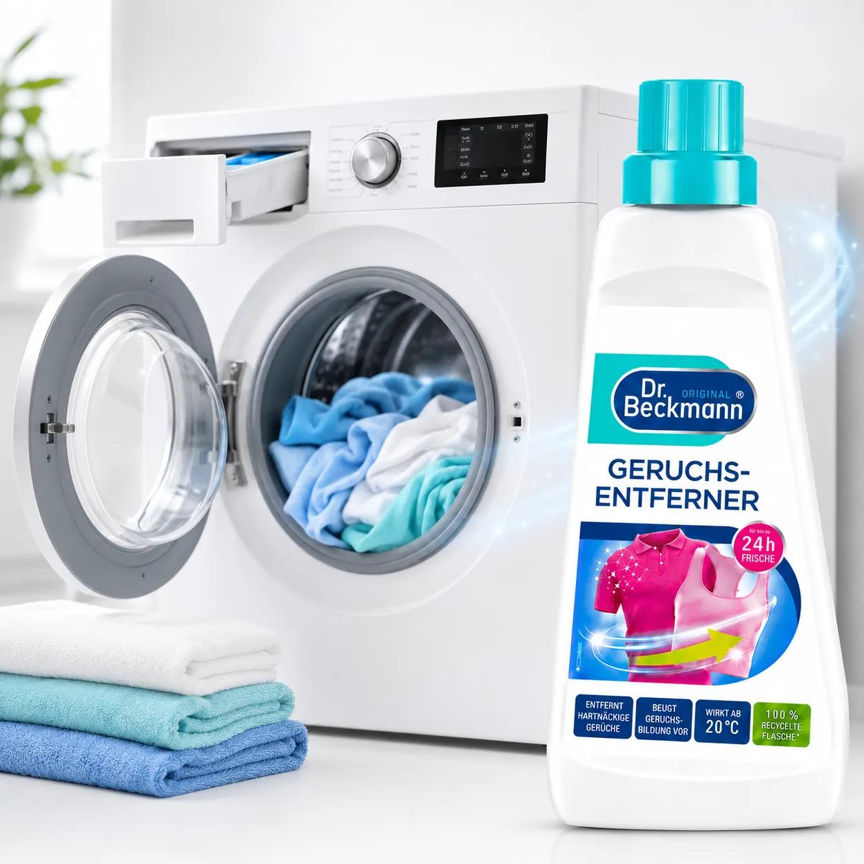 Dr. Beckmann Geurverwijderaar toevoegen aan de wasmachine voor fris ruikende kleding