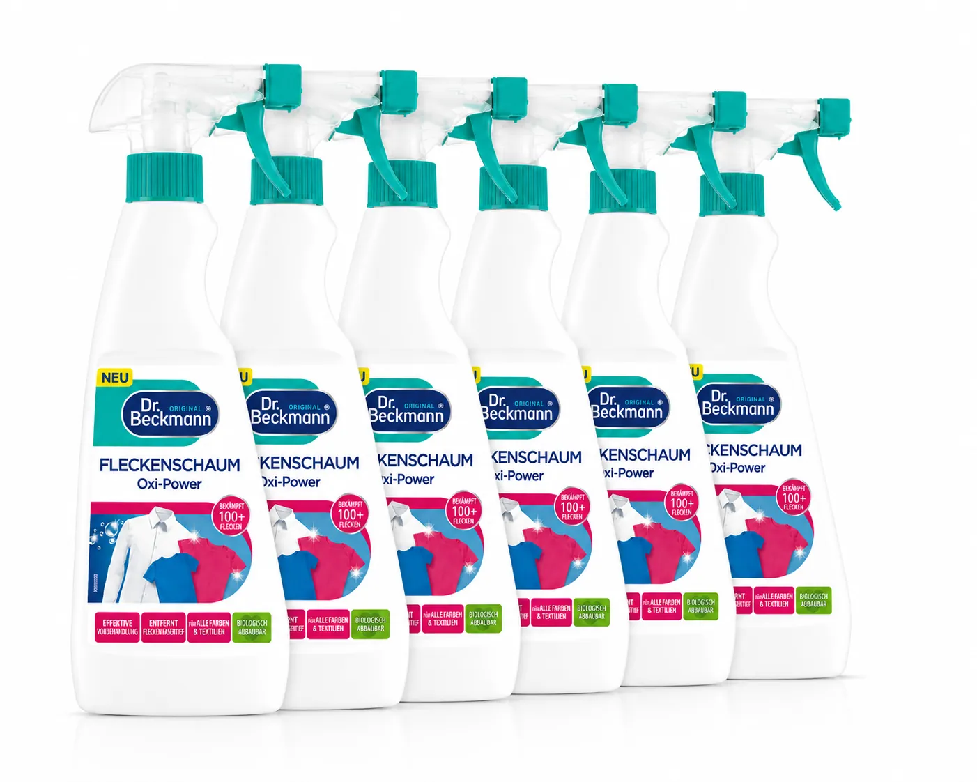 Dr. Beckmann Oxi-Power Vlekkenverwijderaar Schuim 500 ml voordeelverpakking met 6 flessen voor langdurige voorraad