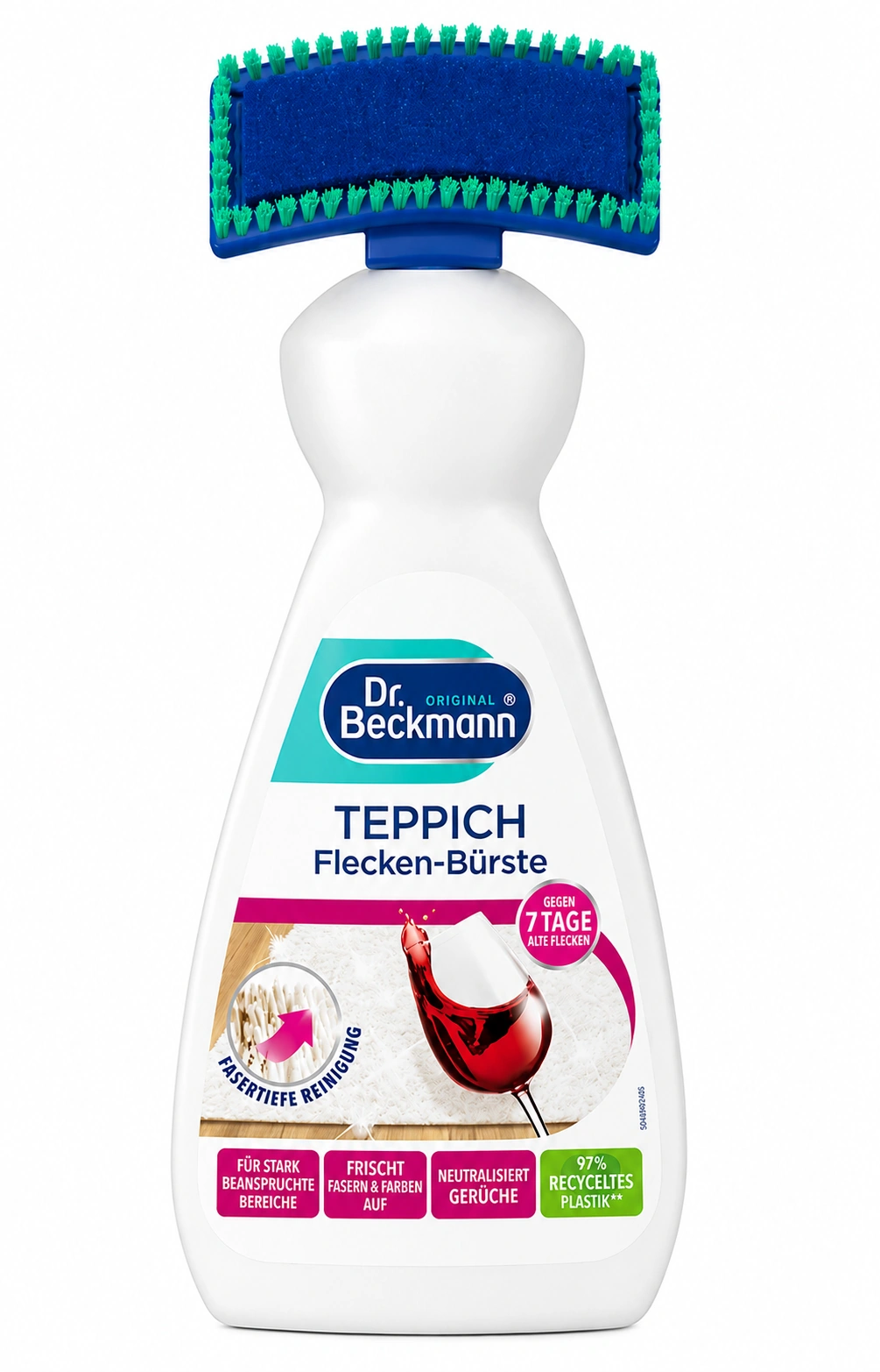 Dr. Beckmann Tapijtreiniger met Borstel 650 ml voor dieptereiniging van tapijten, vloerkleden en hardnekkige vlekken