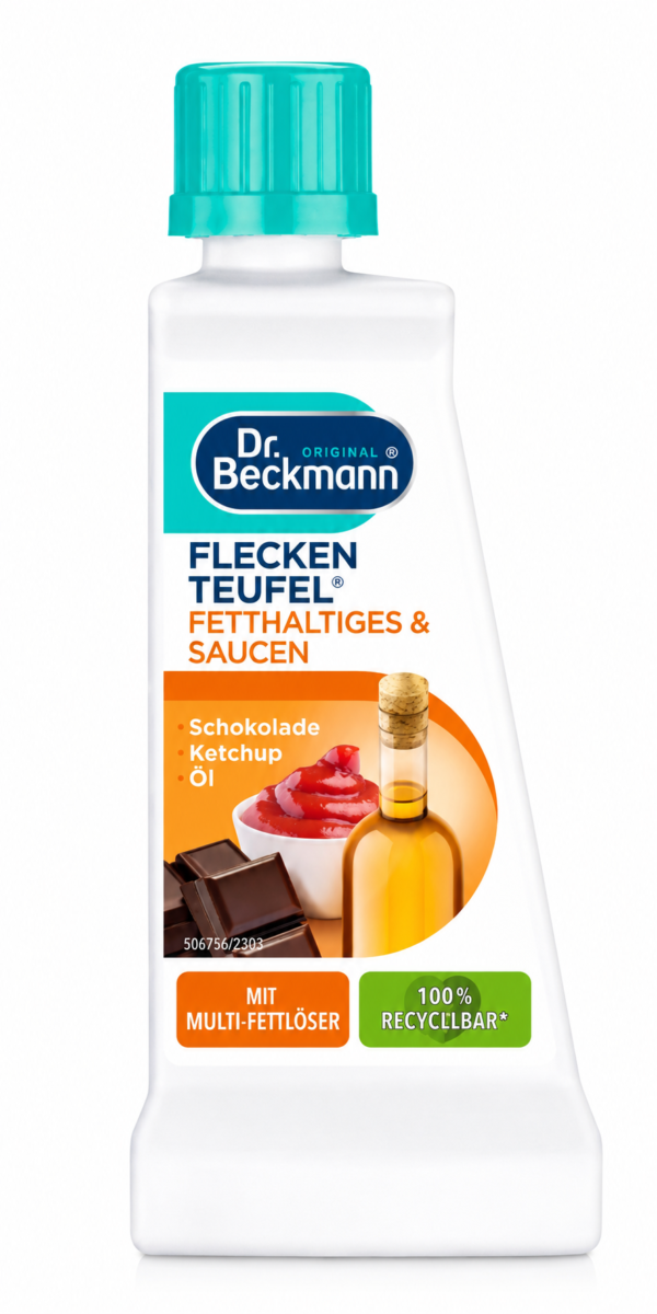 Dr. Beckmann Vlekkenduivel Vet Olie en Sauzen 50 ml vlekverwijderaar voor kleding en textiel