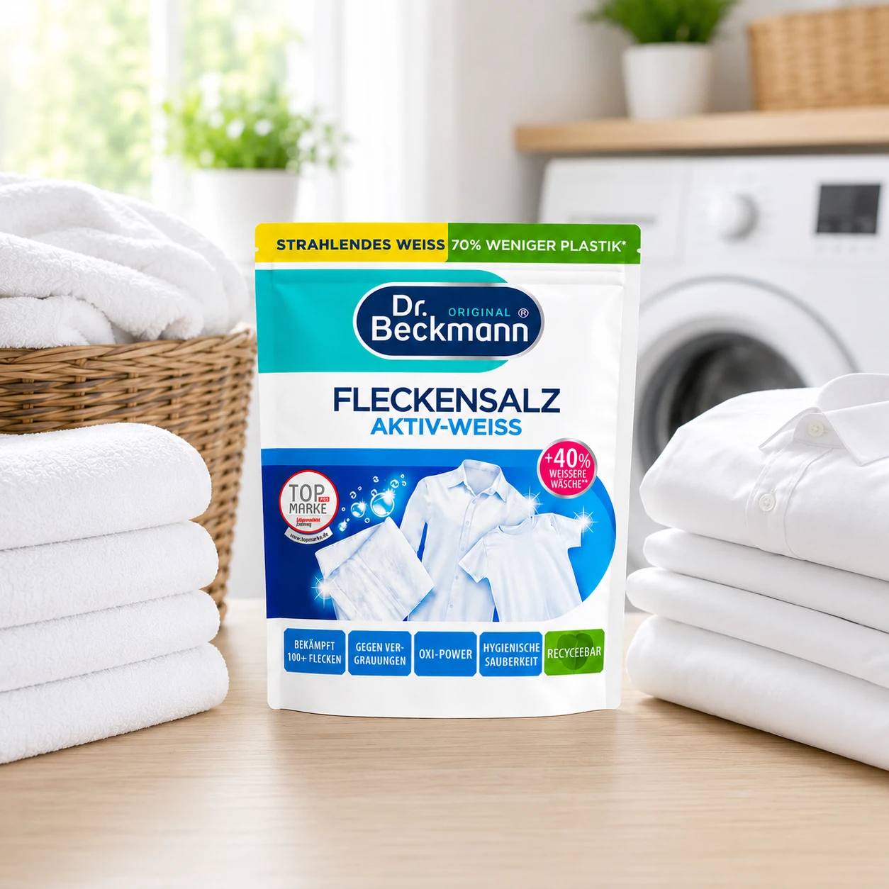 Dr. Beckmann Vlekkenzout Activ-Wit geschikt voor witte kleding, handdoeken en beddengoed