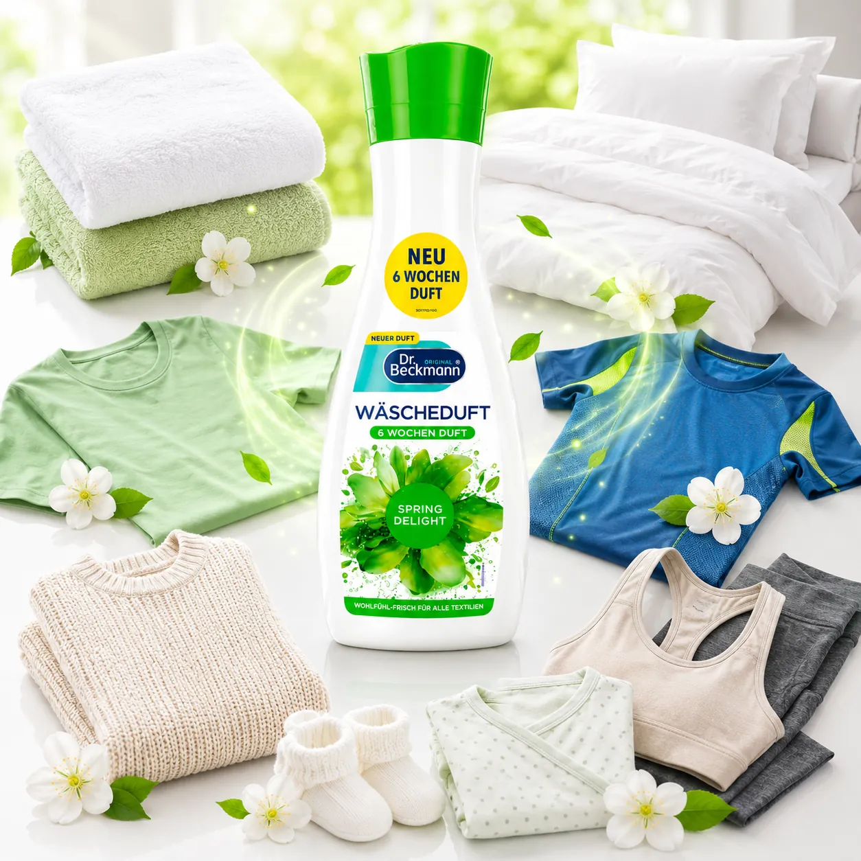 Dr. Beckmann Wasparfum Spring Delight voor kleding, handdoeken, beddengoed en sportkleding met langdurige frisse wasgeur