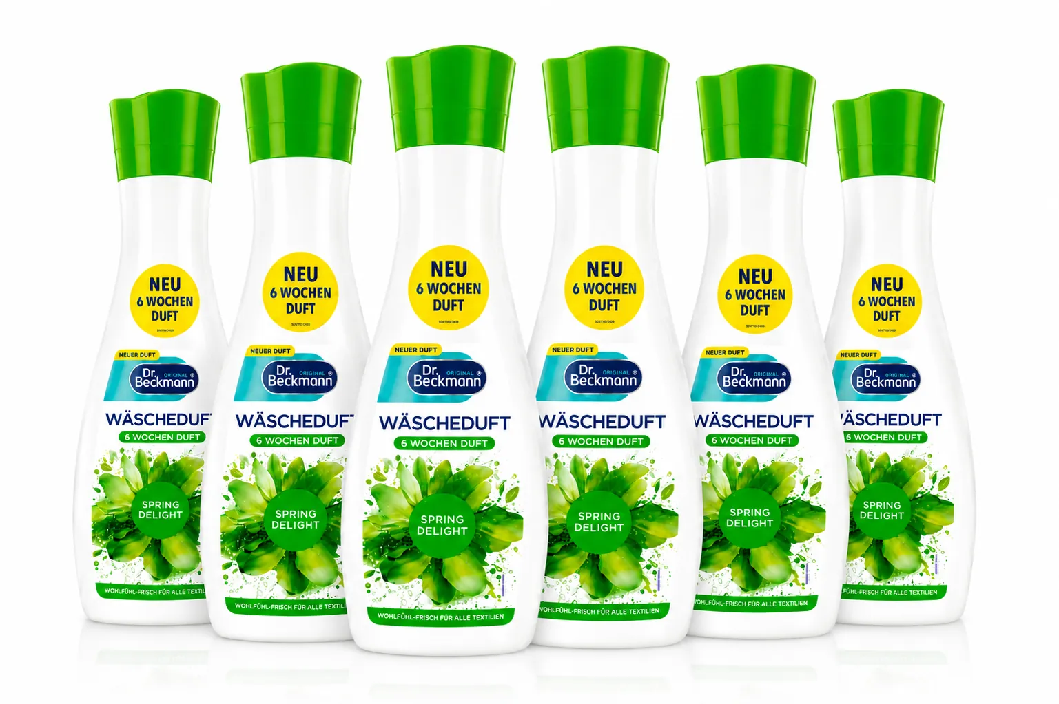 Dr. Beckmann Wasparfum Spring Delight voordeelverpakking met 6 flessen voor langdurige frisheid van textiel