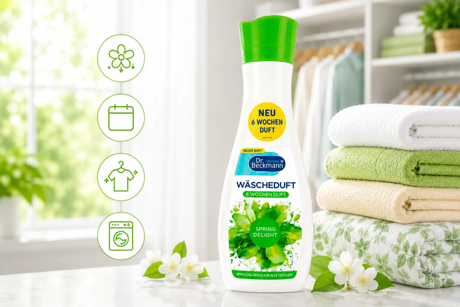 Dr. Beckmann Wasparfum Spring Delight met langdurige frisse geur voor kleding en huishoudtextiel