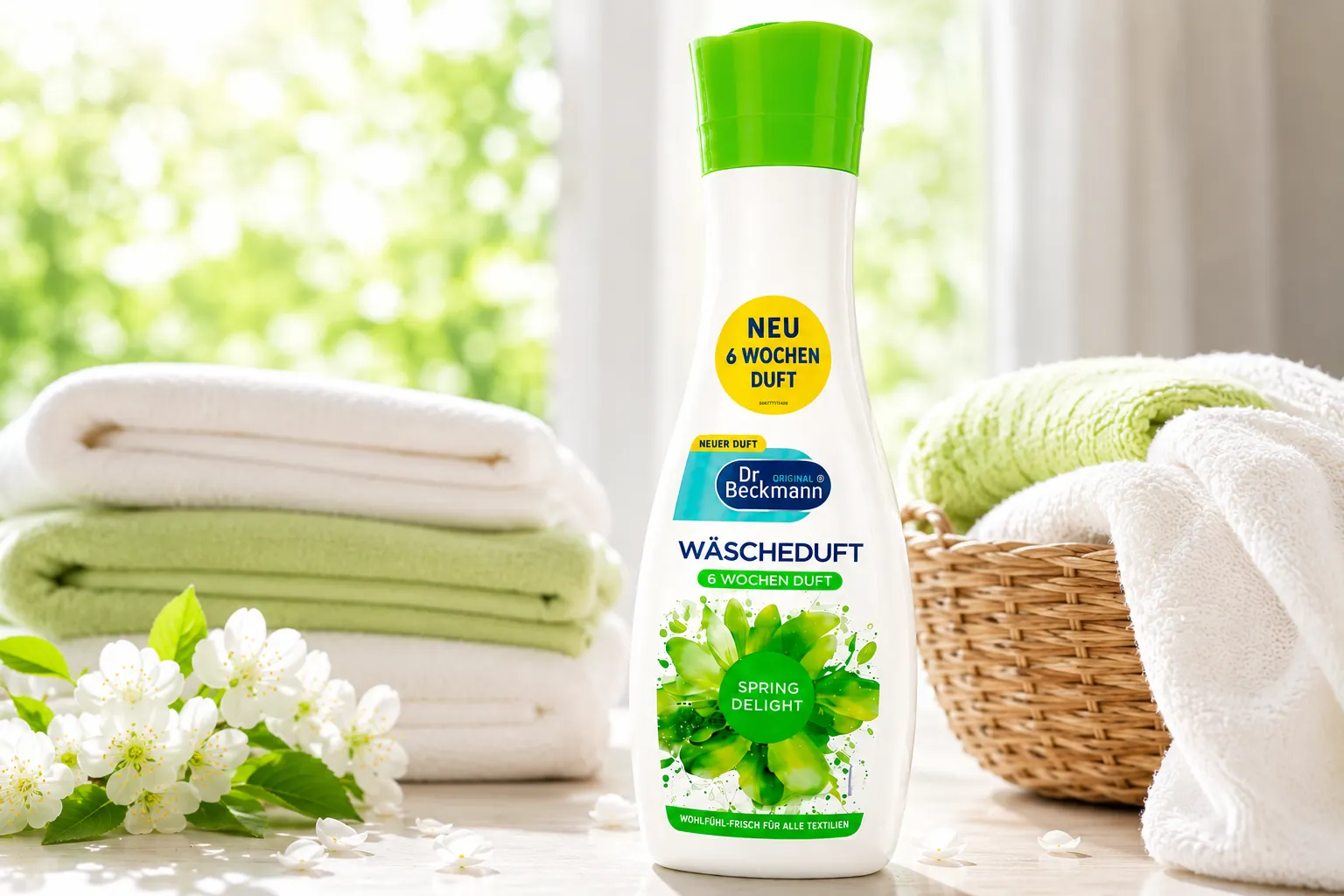 Fris gewassen handdoeken met lentegeur dankzij Dr. Beckmann Wasparfum Spring Delight