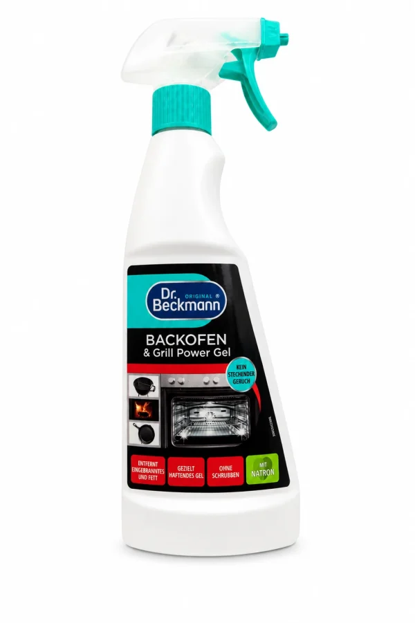 Dr. Beckmann Oven- & Grillreiniger 375 ml originele sprayfles op witte achtergrond