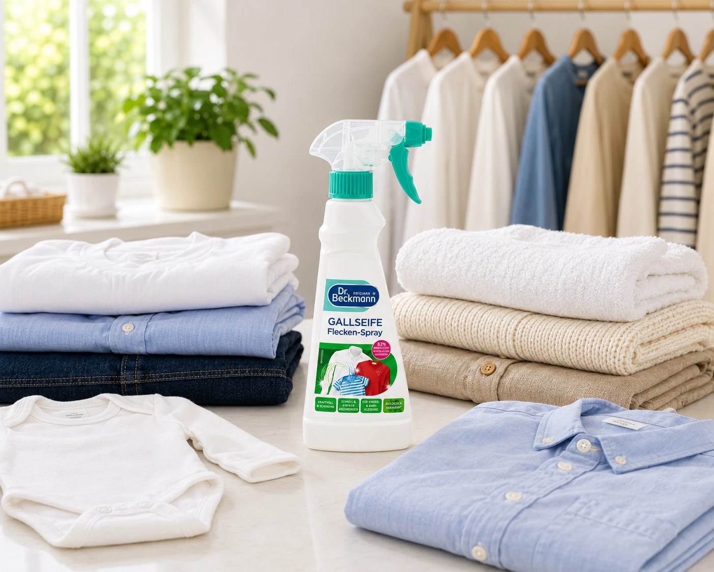 Dr. Beckmann Gallzeep Vlekken-Spray 250 ml tussen fris gewassen kleding voor dagelijks gebruik