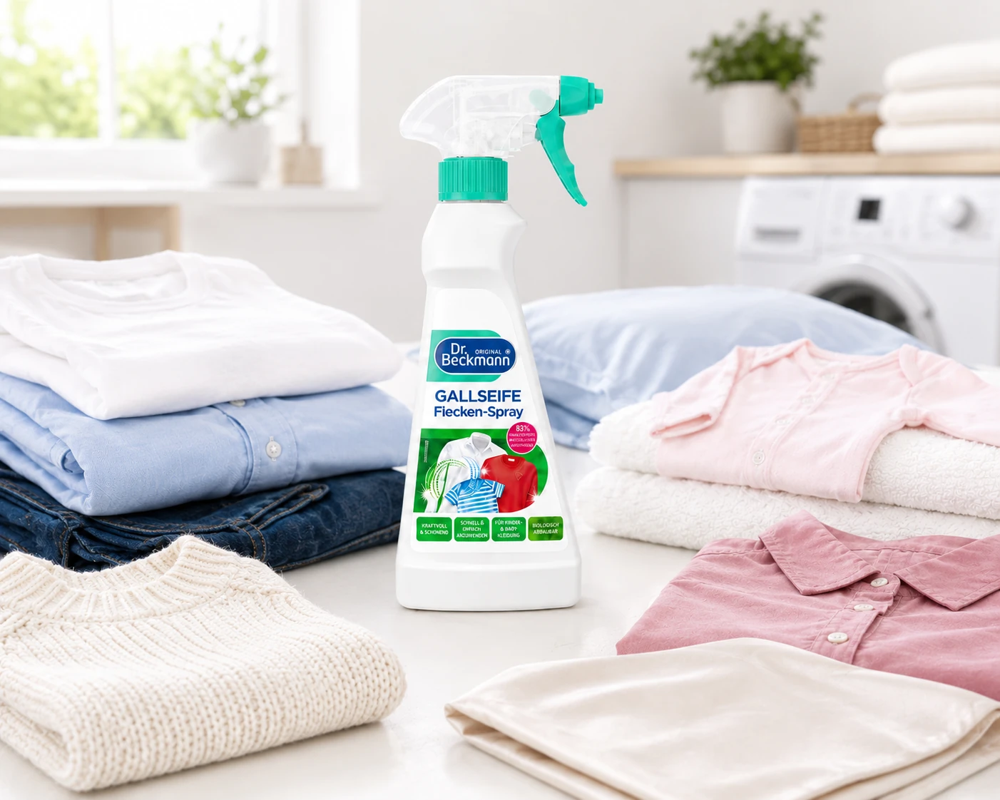 Dr. Beckmann Gallzeep Vlekken-Spray 250 ml geschikt voor witte en gekleurde kleding van het hele gezin