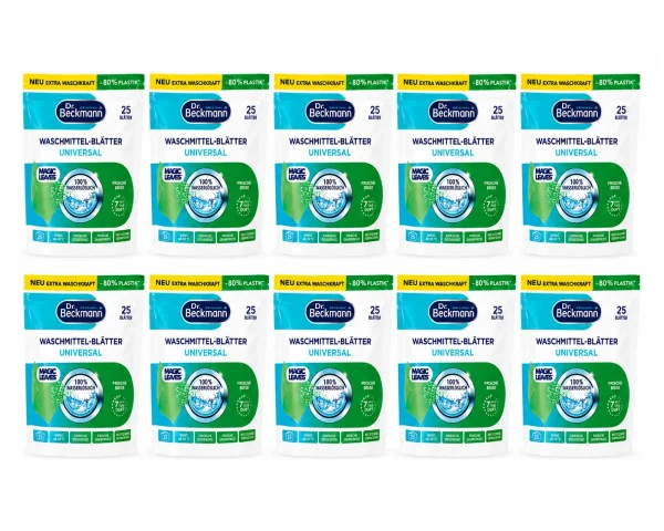 Dr. Beckmann Magic Leaves Wasvellen 10 stuks voordeelverpakking met 250 wasbeurten