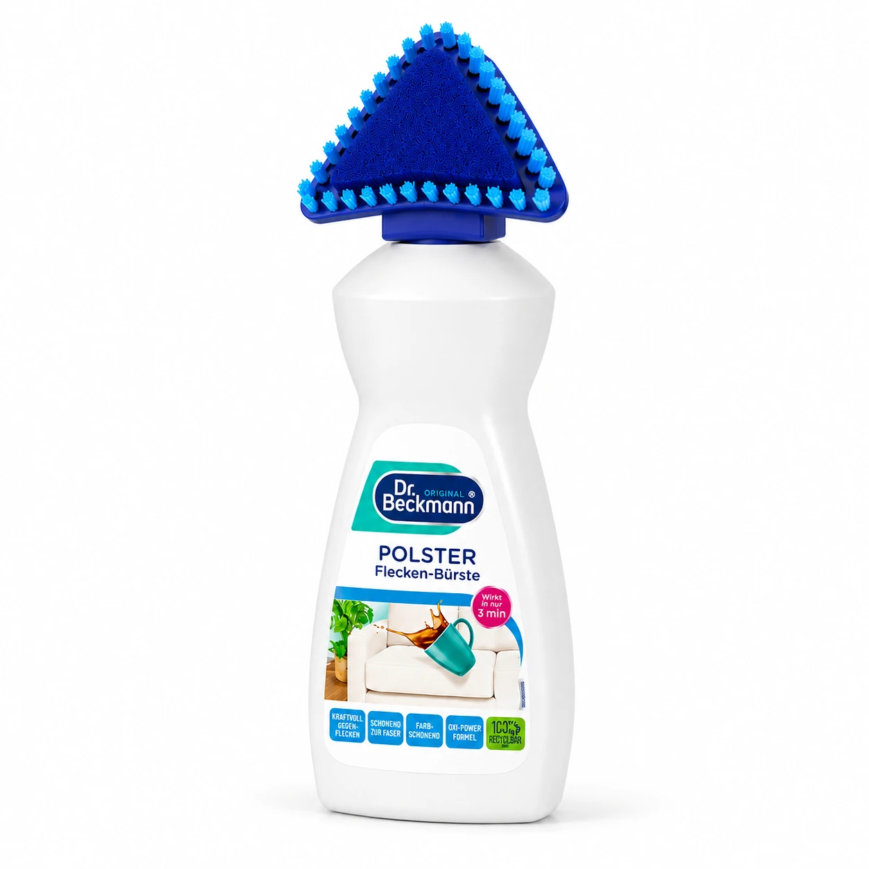 Dr. Beckmann Meubel- en Stoffenreiniger met Borstel 400 ml vrijstaande productfoto op witte achtergrond