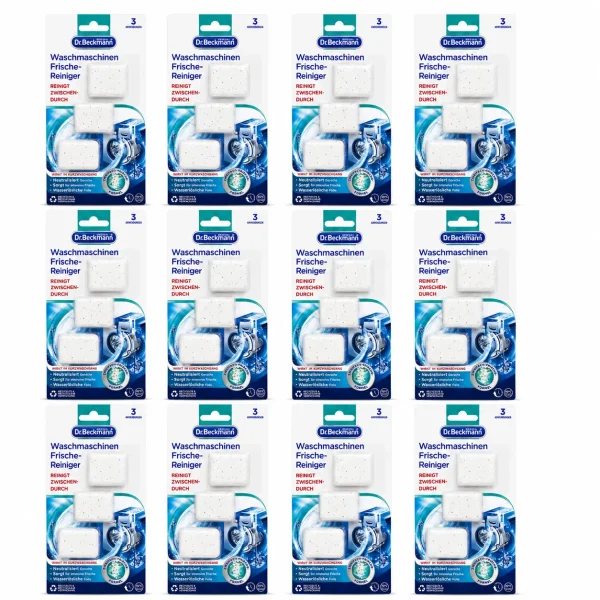 Dr. Beckmann Wasmachinereiniger 12 stuks voordeelverpakking met 12 originele verpakkingen