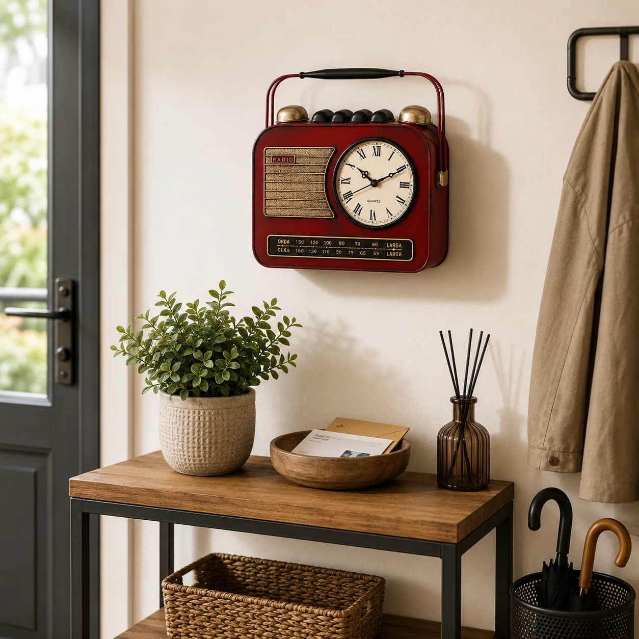 Retro Radio Sleutelkastje als stijlvolle wanddecoratie in de hal