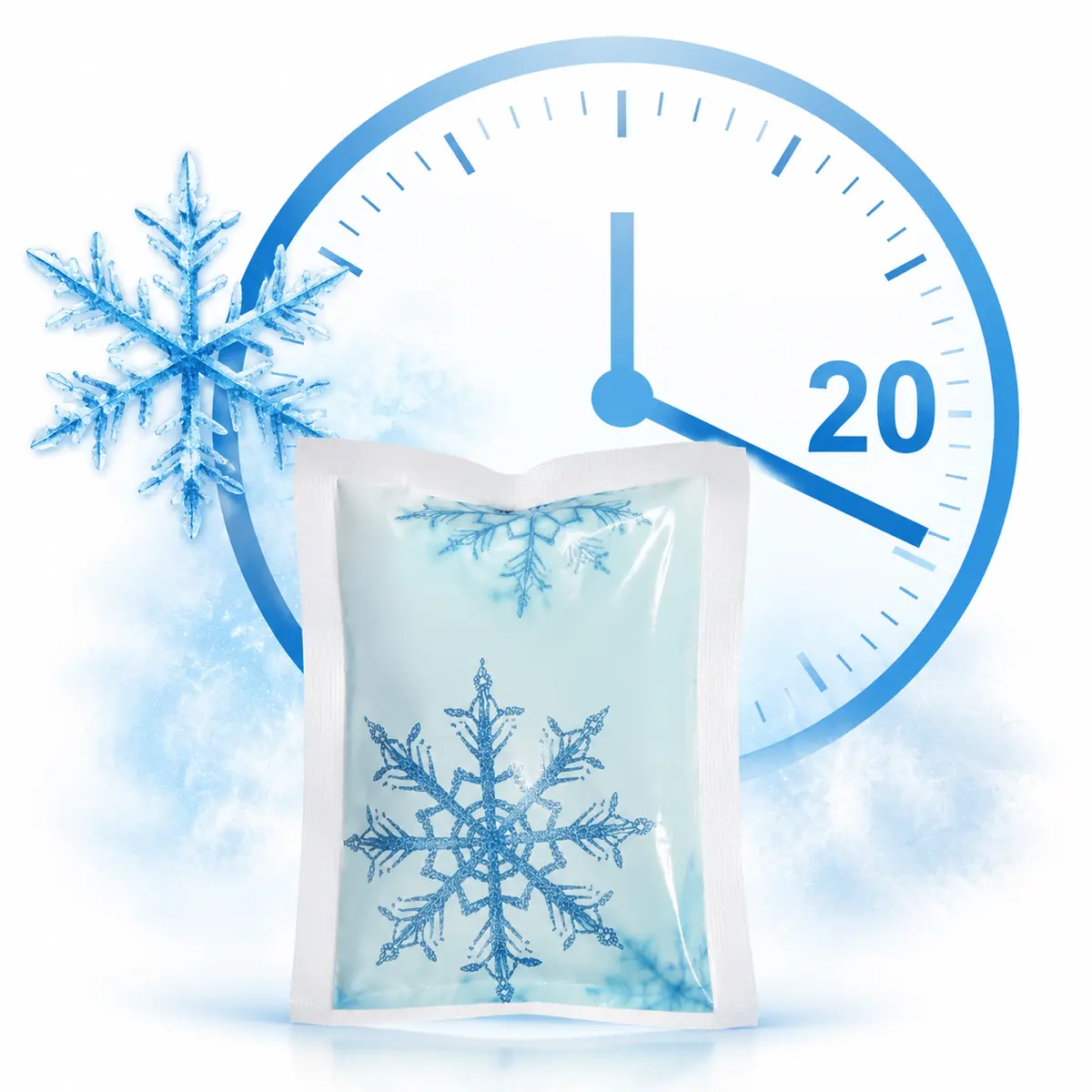 Zelfactiverend cold pack met circa 20 minuten koelduur