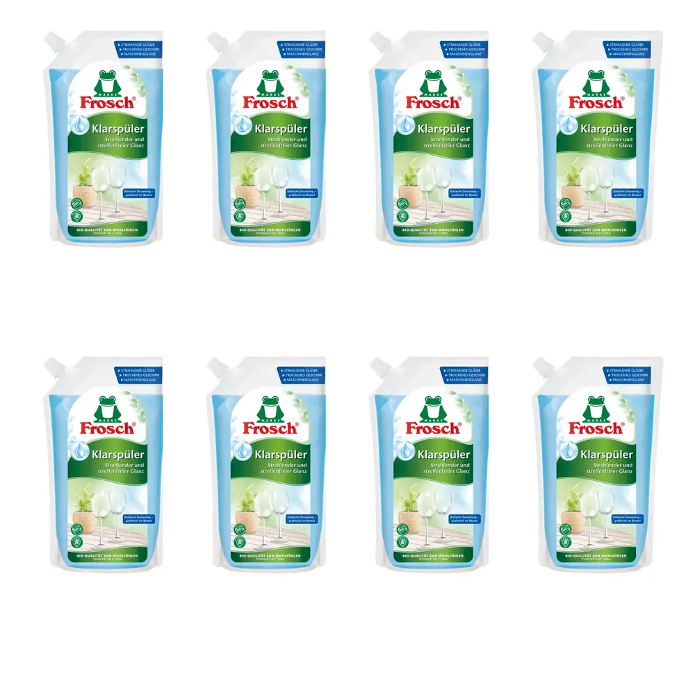 Frosch spoelglansmiddel voordeelverpakking met 8 pouches van 750 ml
