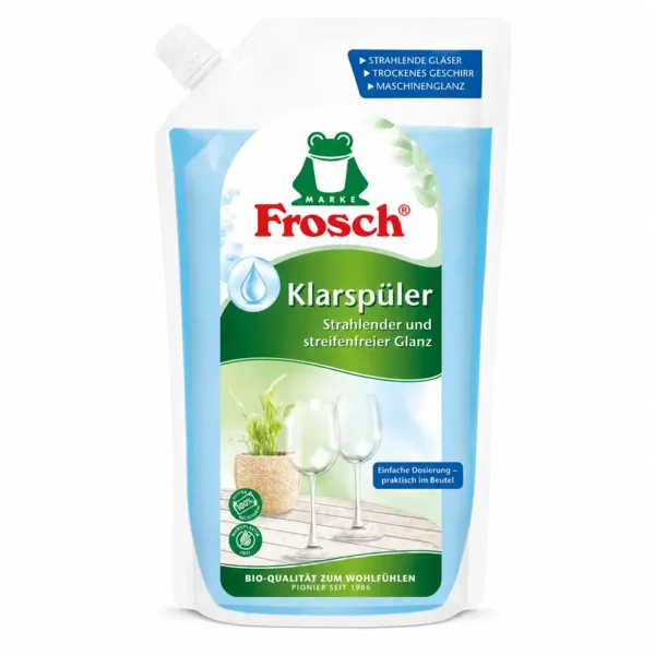 Frosch spoelglansmiddel voor vaatwasser 750 ml pouch op witte achtergrond