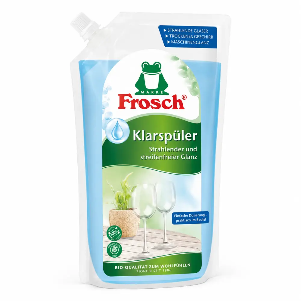 Schenktuit van Frosch spoelglansmiddel 750 ml voor eenvoudig doseren