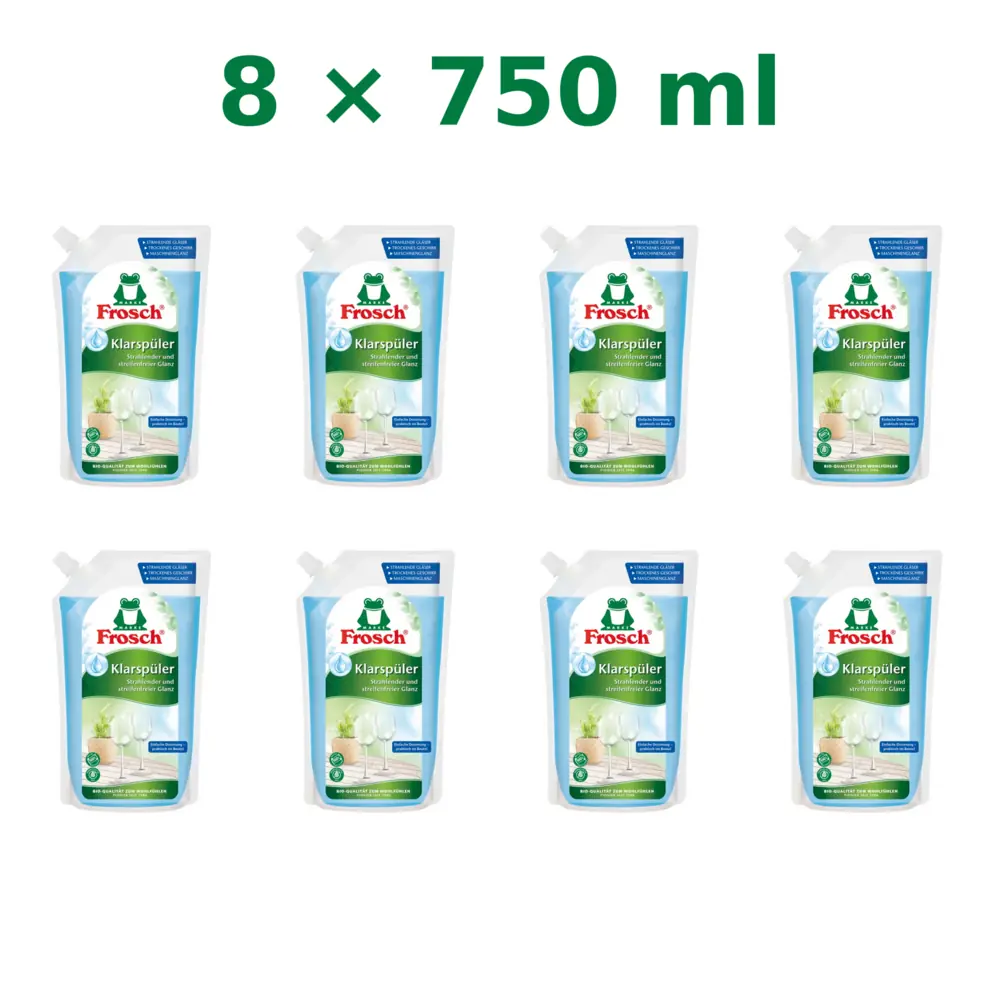 Frosch spoelglansmiddel voordeelverpakking 8 x 750 ml