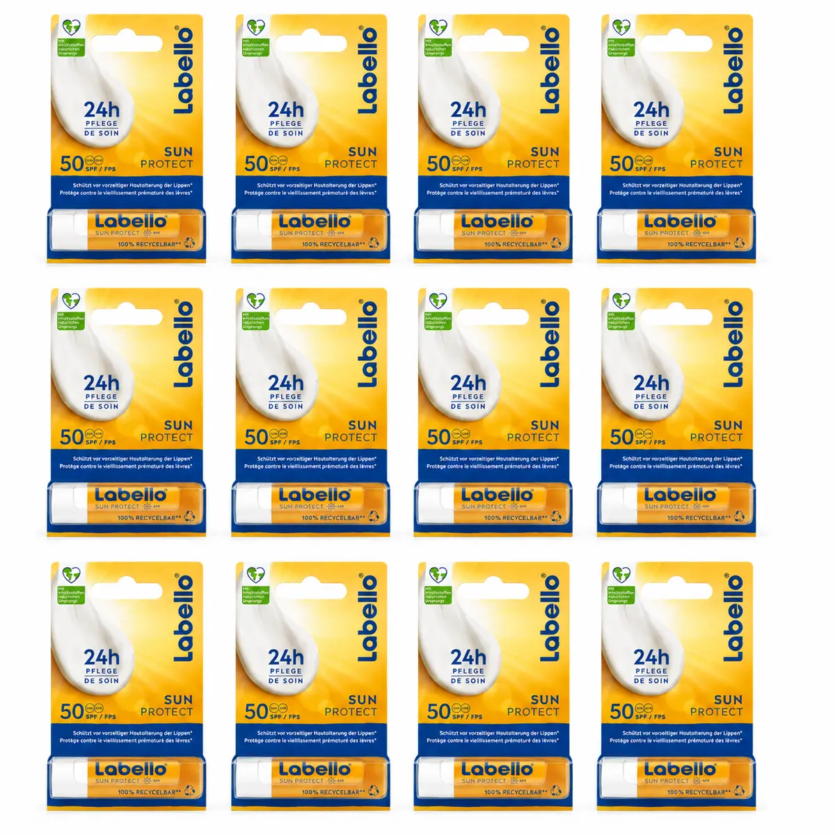 Labello Sun Protect SPF 50 voordeelverpakking met 12 sticks