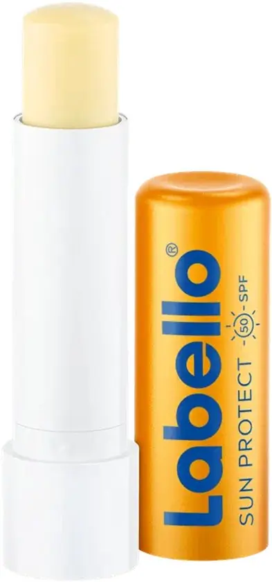 Geopende Labello Sun Protect lippenbalsem met dop