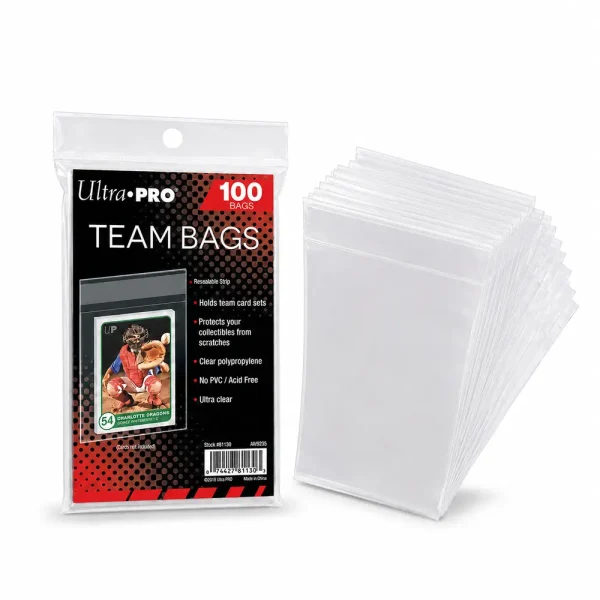 Ultra PRO Team Bags verpakking met 100 transparante hersluitbare kaartzakjes