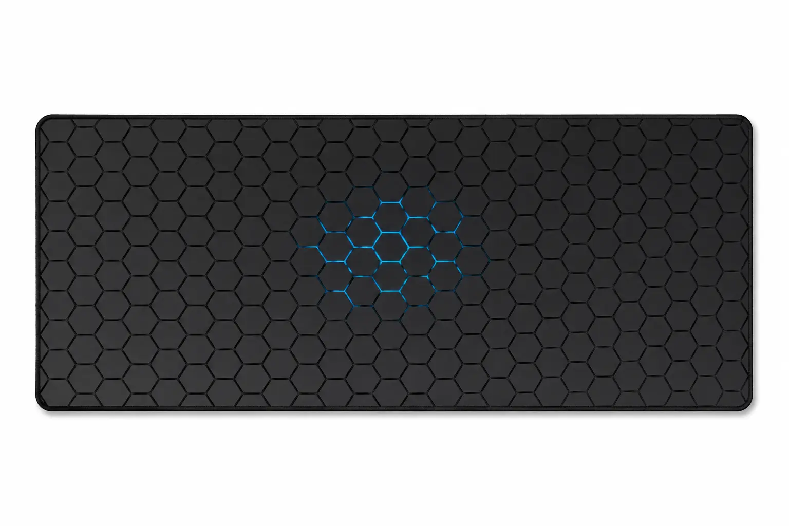 Dunmoon XXL Gaming Muismat zwart met blauw honingraatpatroon