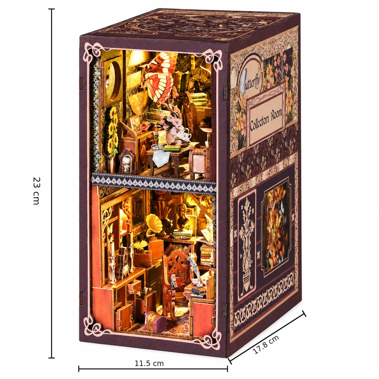 Afmetingen THAR Butterfly Collector’s Room: 23 x 17,8 x 11,5 cm