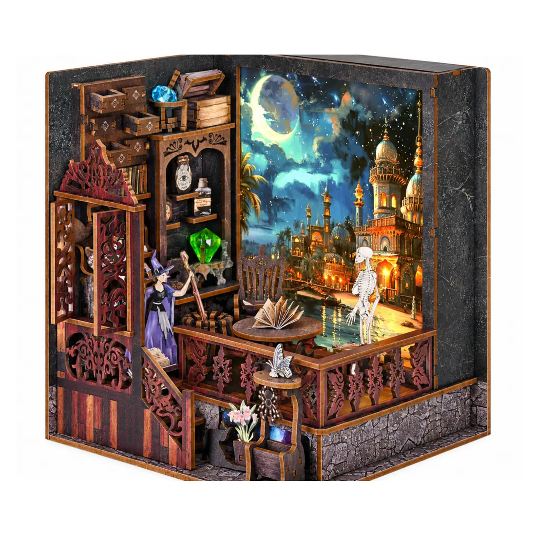 Fantasy miniatuur decoratie voor boekenkast