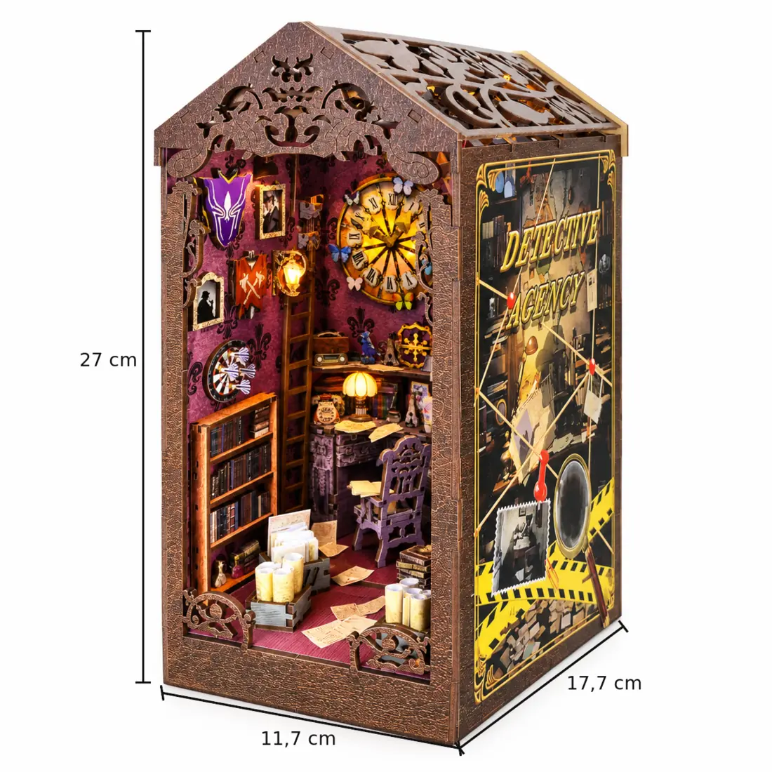 Afmetingen THAR Detective Book Nook 27 bij 17,7 bij 11,7 cm