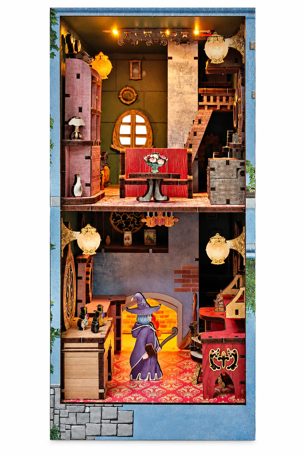 THAR Book Nook Magic Potion House gedetailleerd interieur met LED-verlichting