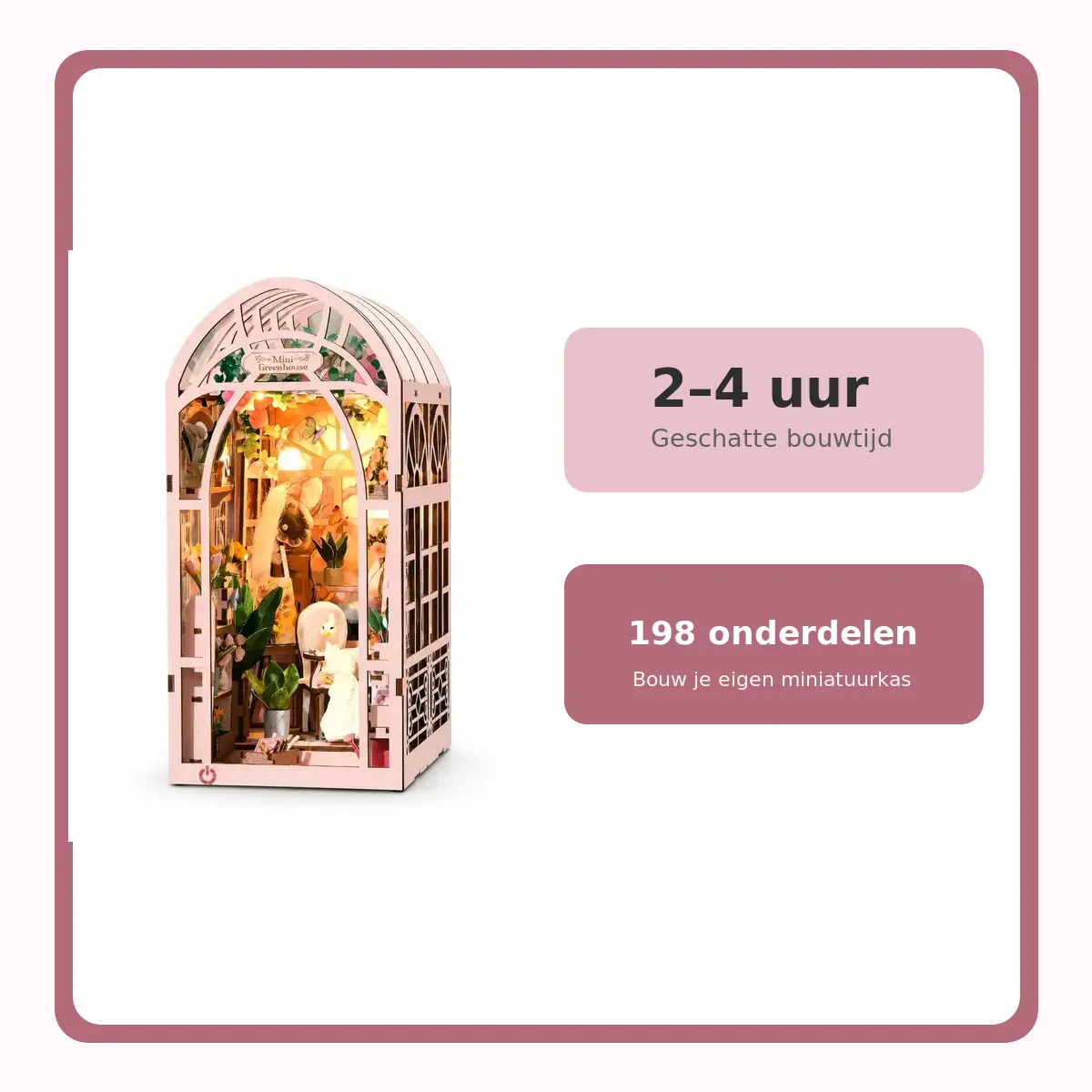 THAR Book Nook Mini Greenhouse bouwpakket met 198 onderdelen en 2 tot 4 uur bouwtijd