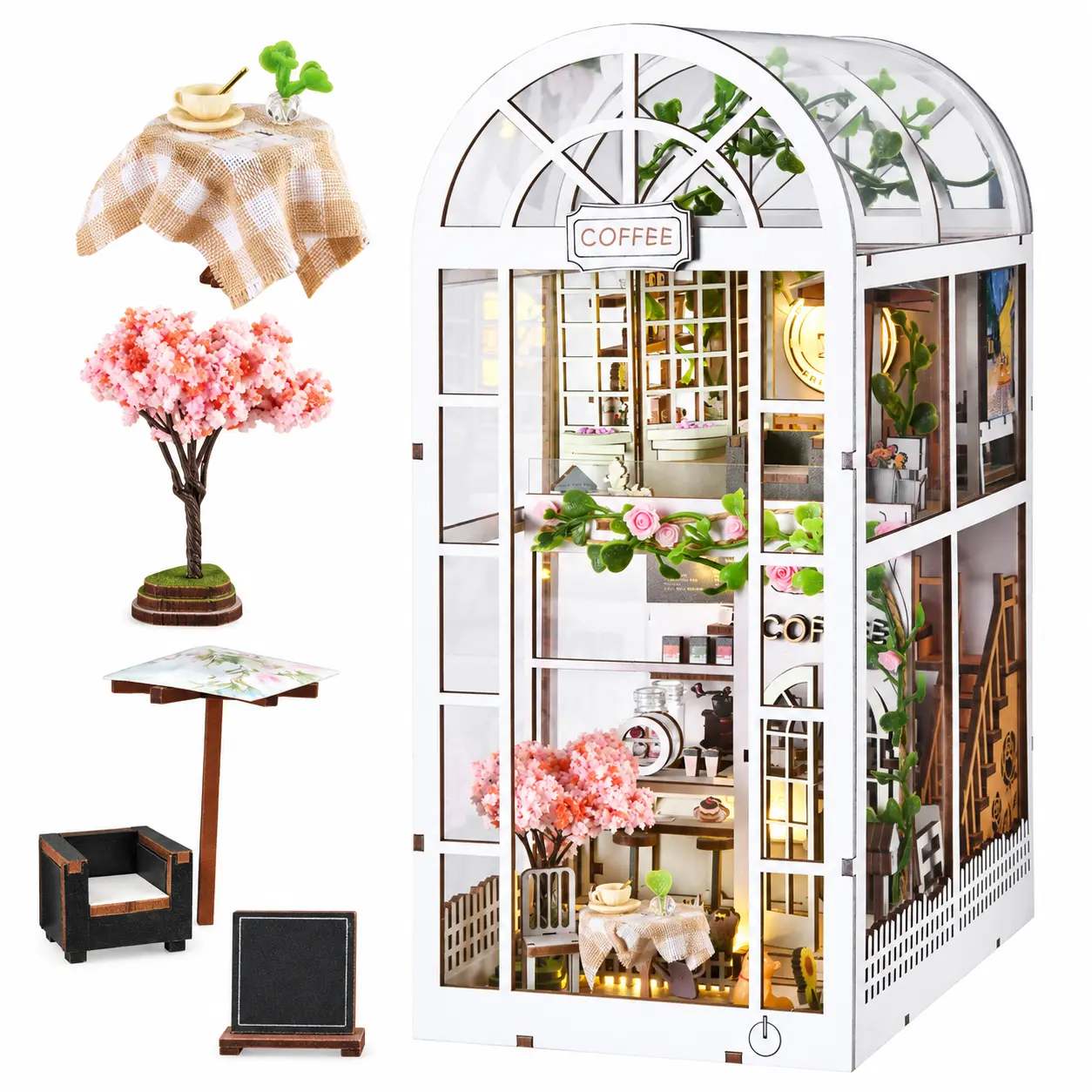 Miniatuurdetails en decoratieve accessoires van Coffee Garden bouwpakket