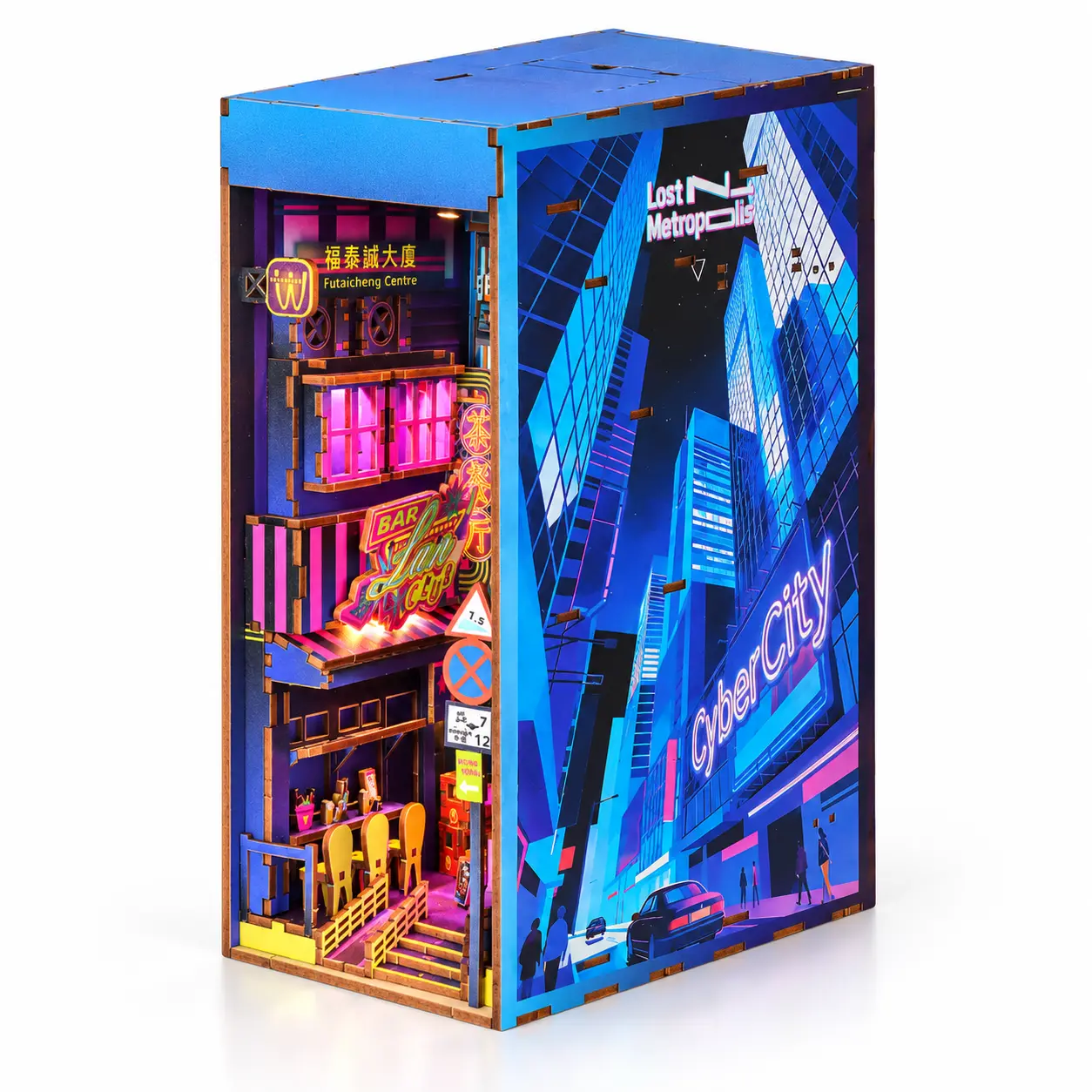 THAR Book Nook Neon Hong Kong Street rechterzijde met stadsgevel
