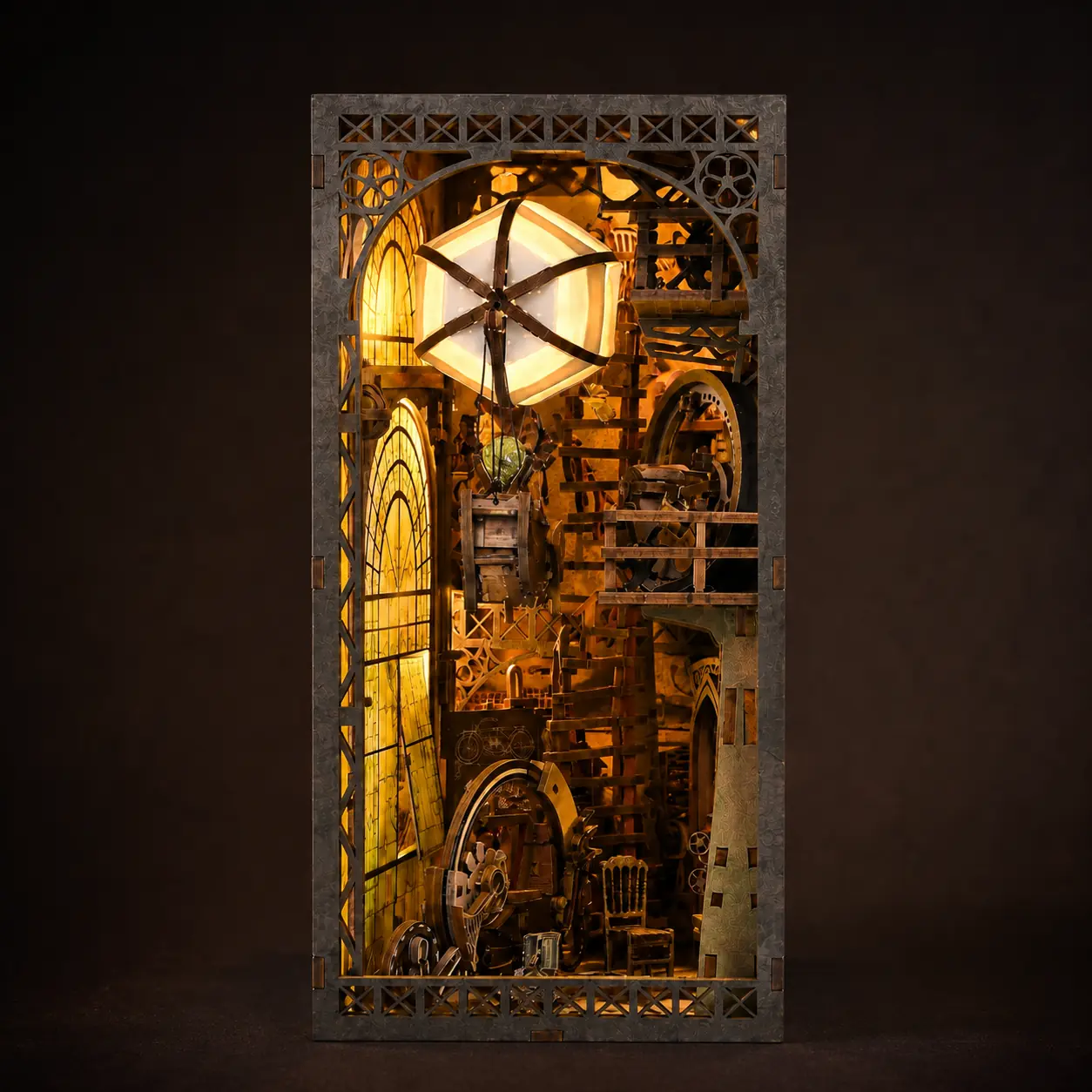 THAR Book Nook Miniatuurhuis Uncle Peter’s Warehouse met warme LED-verlichting