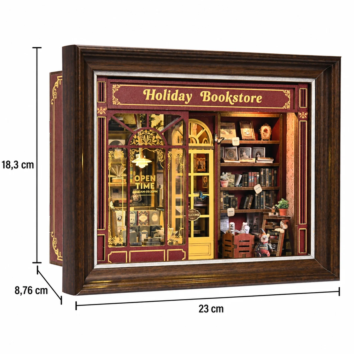 Afmetingen THAR Book Nook Vintage Bookstore: 23 x 18,3 x 8,76 cm