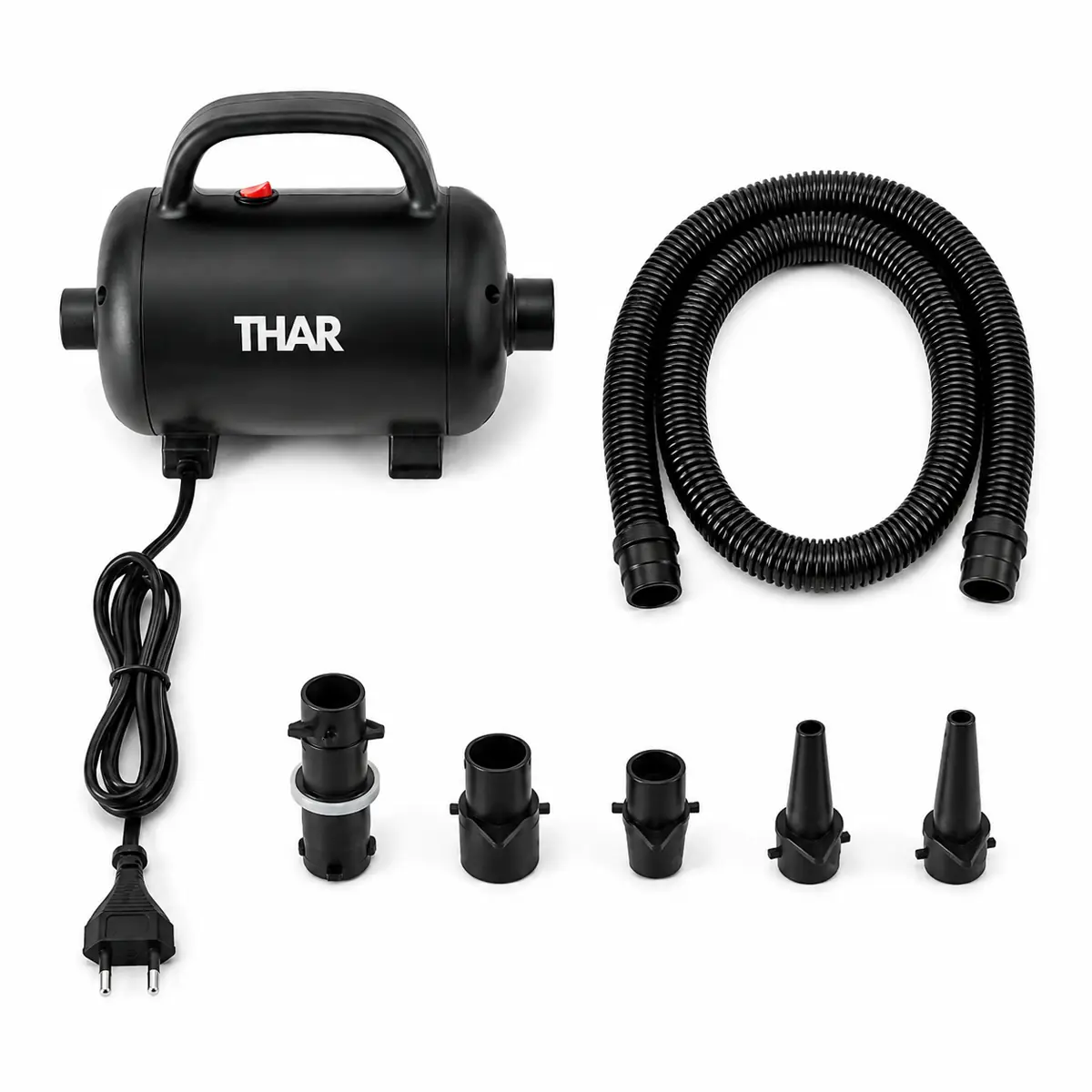 Complete set THAR elektrische luchtpomp 1200W met slang en vijf opzetstukken