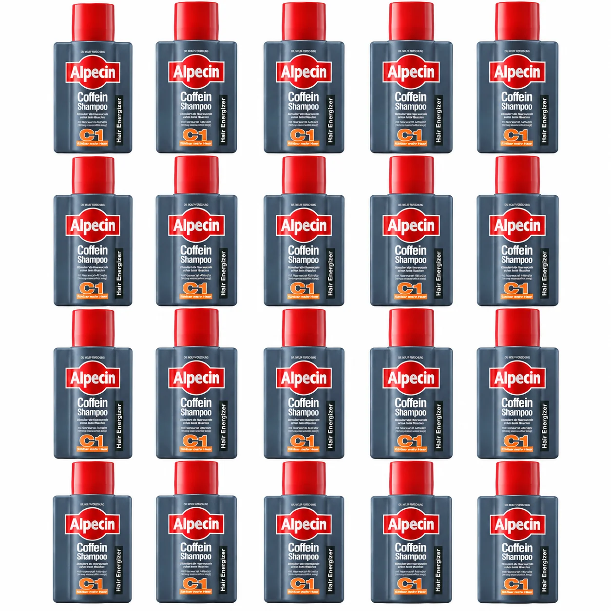 Alpecin Shampoo Coffein C1 voordeelverpakking met 20 flessen van 75 ml